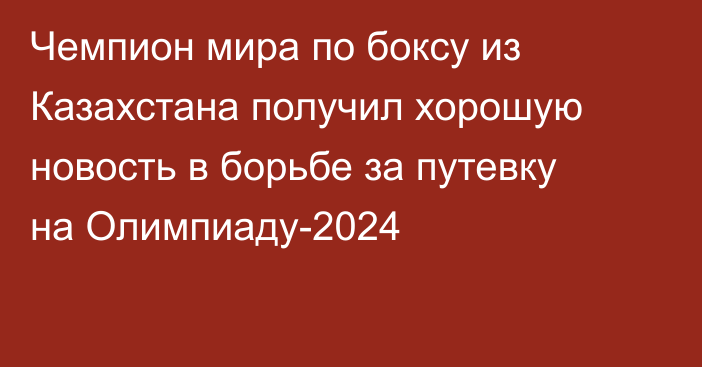 Чемпион мира по боксу из Казахстана получил хорошую новость в борьбе за путевку на Олимпиаду-2024