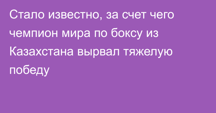 Стало известно, за счет чего чемпион мира по боксу из Казахстана вырвал тяжелую победу