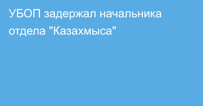 УБОП задержал начальника отдела 