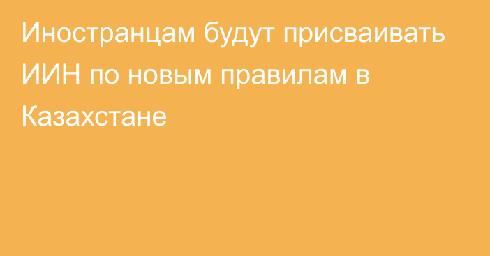 Иностранцам будут присваивать ИИН по новым правилам в Казахстане