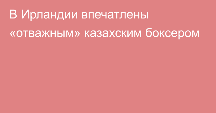 В Ирландии впечатлены «отважным» казахским боксером