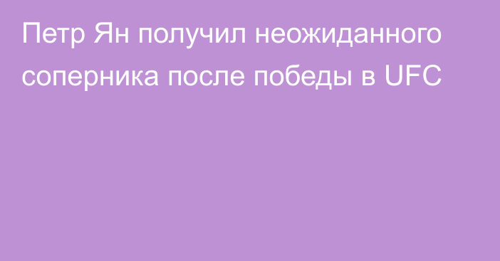 Петр Ян получил неожиданного соперника после победы в UFC