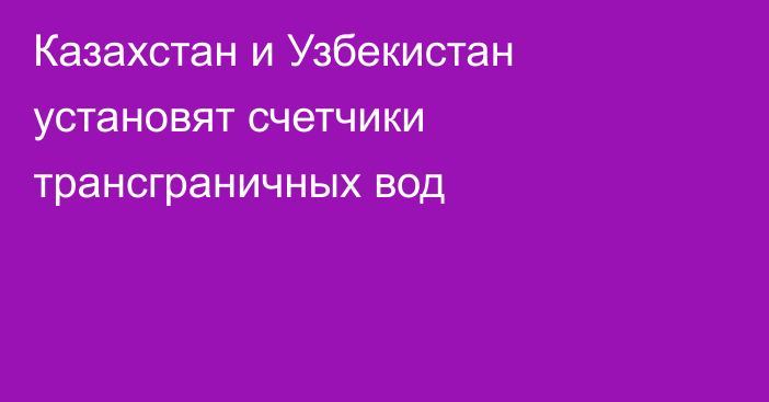 Казахстан и Узбекистан установят счетчики трансграничных вод