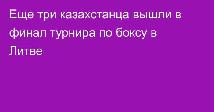 Еще три казахстанца вышли в финал турнира по боксу в Литве