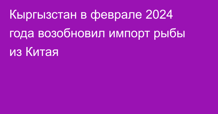 Кыргызстан в феврале 2024 года возобновил импорт рыбы из Китая