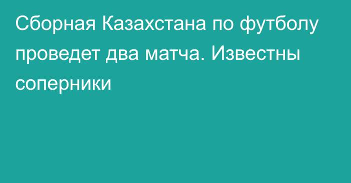 Сборная Казахстана по футболу проведет два матча. Известны соперники