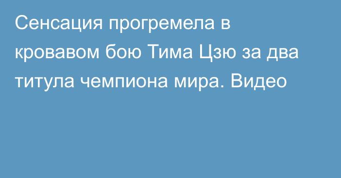 Сенсация прогремела в кровавом бою Тима Цзю за два титула чемпиона мира. Видео