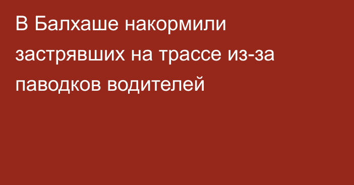 В Балхаше накормили застрявших на трассе из-за паводков водителей