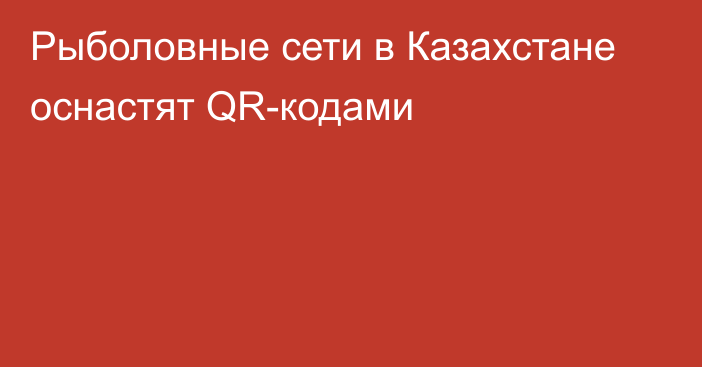 Рыболовные сети в Казахстане оснастят QR-кодами