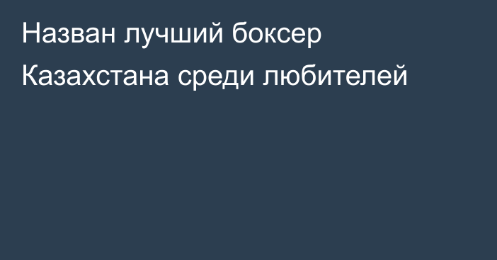 Назван лучший боксер Казахстана среди любителей