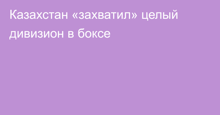 Казахстан «захватил» целый дивизион в боксе