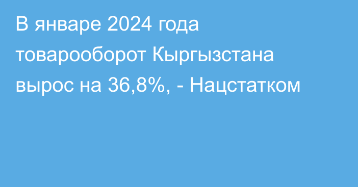 В январе 2024 года товарооборот Кыргызстана вырос на 36,8%, - Нацстатком