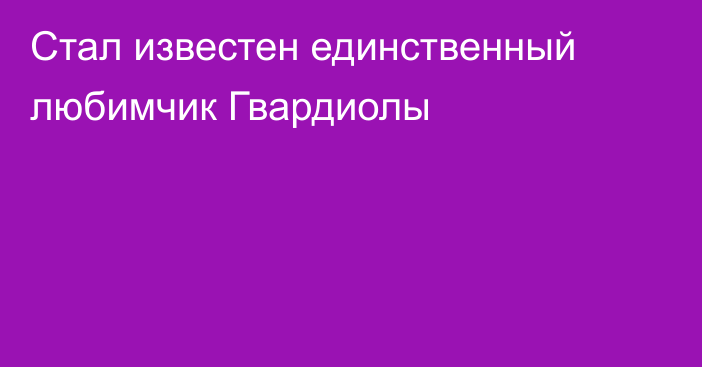 Стал известен единственный любимчик Гвардиолы