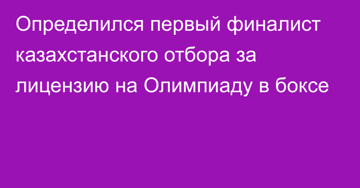 Определился первый финалист казахстанского отбора за лицензию на Олимпиаду в боксе