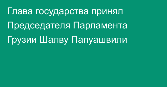 Глава государства принял Председателя Парламента Грузии Шалву Папуашвили