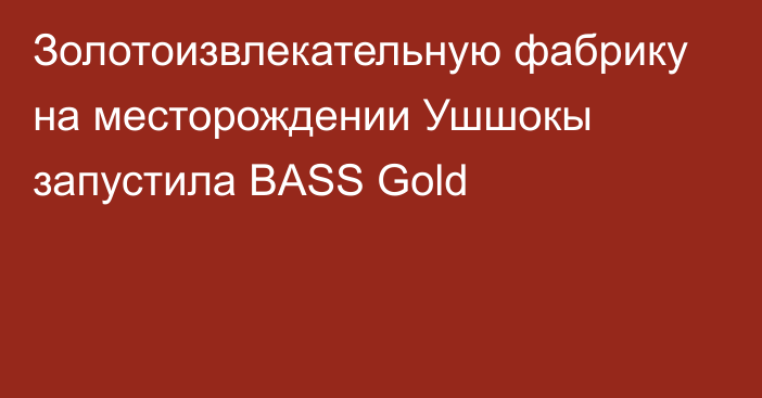 Золотоизвлекательную фабрику на месторождении Ушшокы запустила BASS Gold
