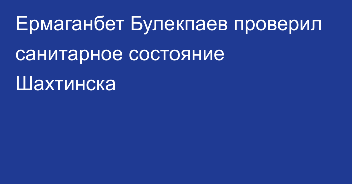 Ермаганбет Булекпаев проверил санитарное состояние Шахтинска