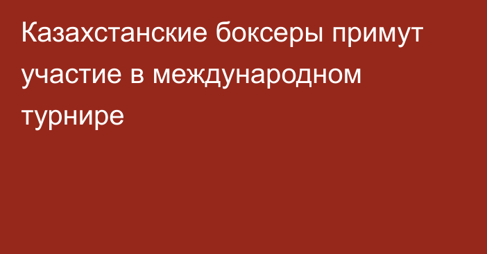 Казахстанские боксеры примут участие в международном турнире