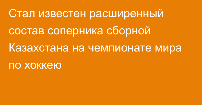 Стал известен расширенный состав соперника сборной Казахстана на чемпионате мира по хоккею