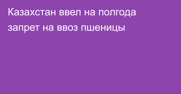 Казахстан ввел на полгода запрет на ввоз пшеницы