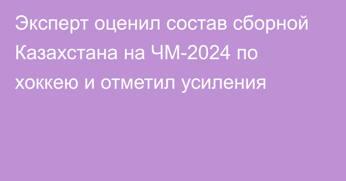Эксперт оценил состав сборной Казахстана на ЧМ-2024 по хоккею и отметил усиления