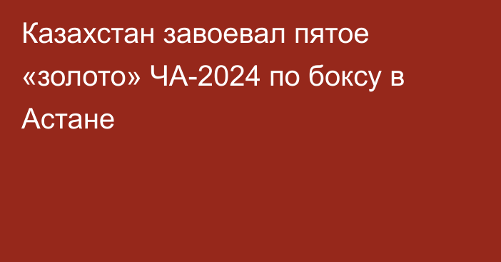 Казахстан завоевал пятое «золото» ЧА-2024 по боксу в Астане