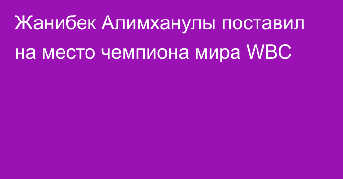 Жанибек Алимханулы поставил на место чемпиона мира WBC