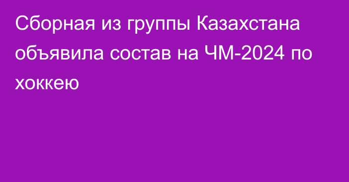 Сборная из группы Казахстана объявила состав на ЧМ-2024 по хоккею