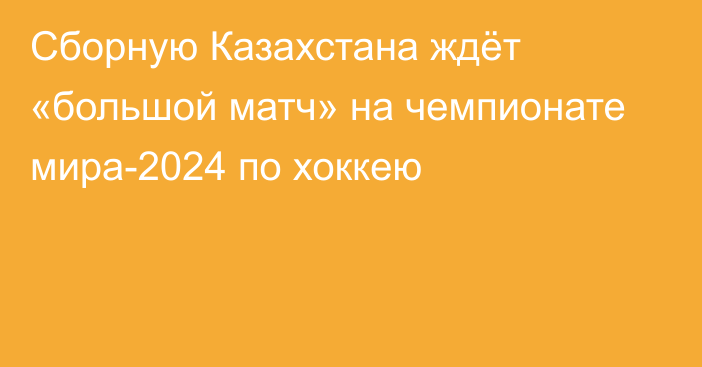 Сборную Казахстана ждёт «большой матч» на чемпионате мира-2024 по хоккею