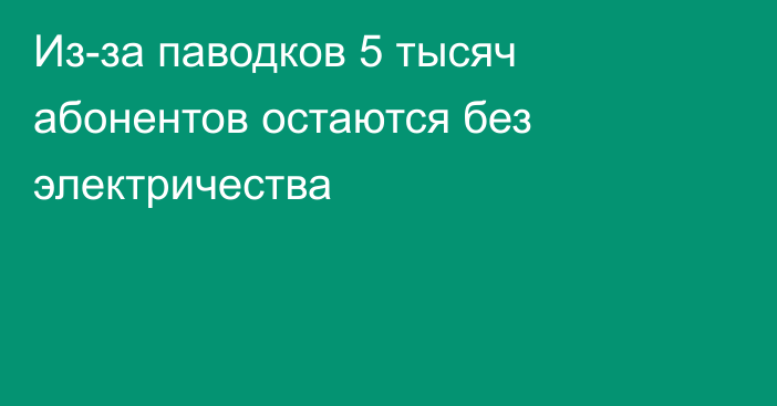 Из-за паводков 5 тысяч абонентов остаются без электричества