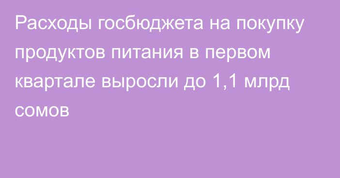 Расходы госбюджета на покупку продуктов питания в первом квартале выросли до 1,1 млрд сомов