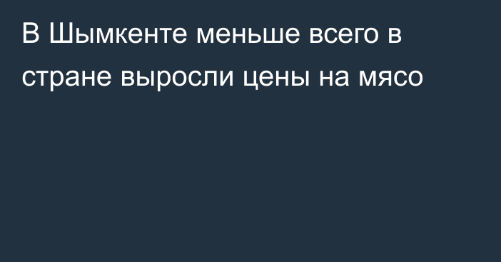 В Шымкенте меньше всего в стране выросли цены на мясо