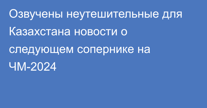 Озвучены неутешительные для Казахстана новости о следующем сопернике на ЧМ-2024