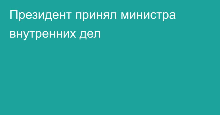 Президент  принял министра внутренних дел