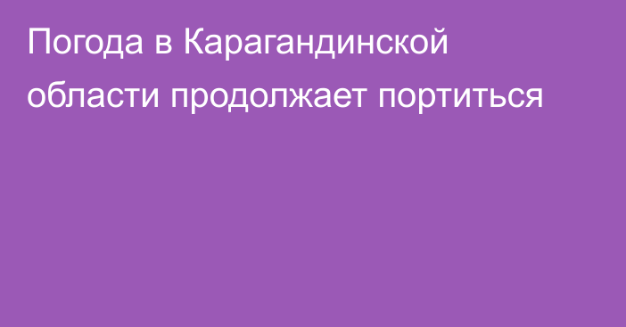 Погода в Карагандинской области продолжает портиться