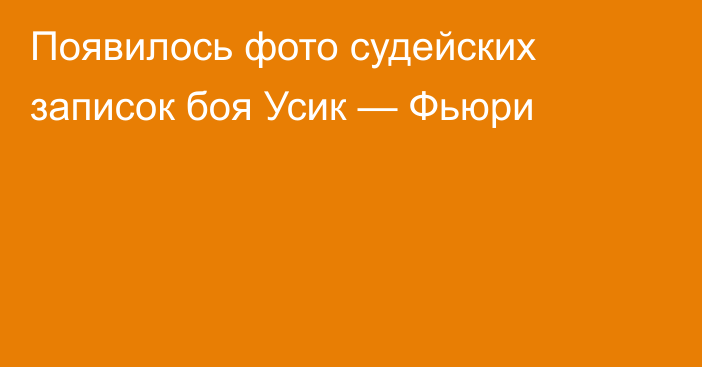 Появилось фото судейских записок боя Усик — Фьюри