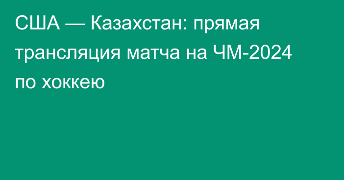 США — Казахстан: прямая трансляция матча на ЧМ-2024 по хоккею