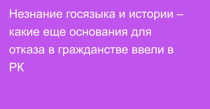 Незнание госязыка и истории – какие еще основания для отказа в гражданстве ввели в РК