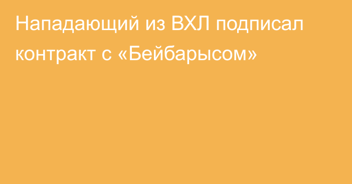 Нападающий из ВХЛ подписал контракт с «Бейбарысом»