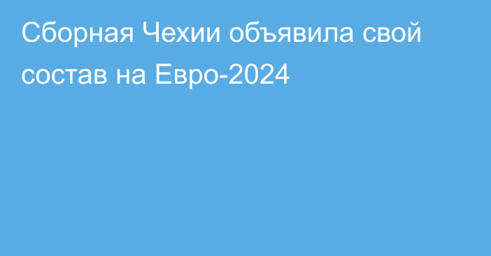 Сборная Чехии объявила свой состав на Евро-2024