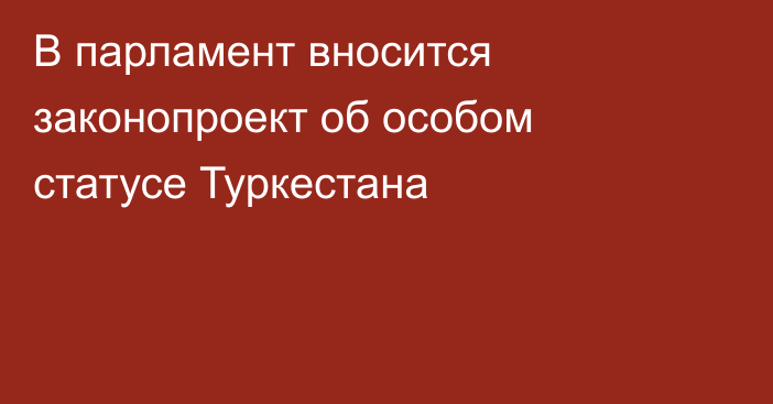 В парламент вносится законопроект об особом статусе Туркестана