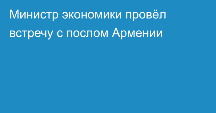 Министр экономики провёл встречу с послом Армении