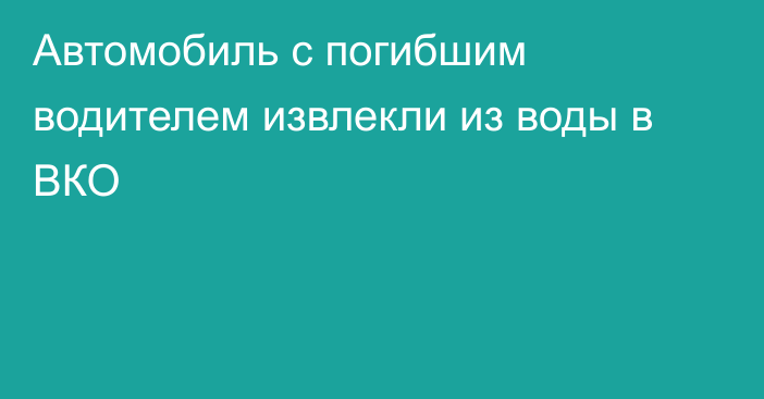 Автомобиль с погибшим водителем извлекли из воды в ВКО