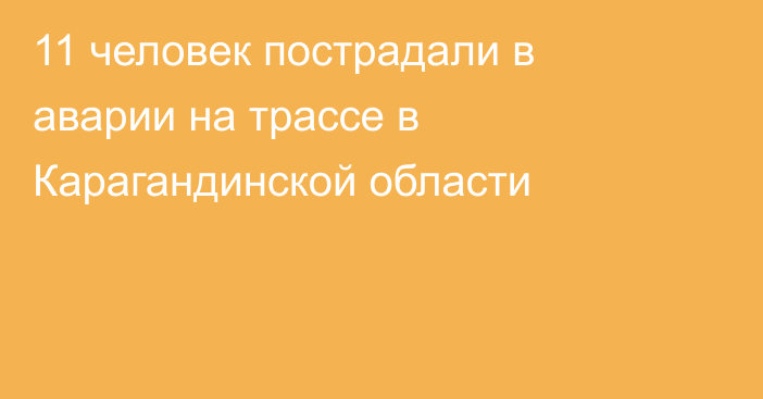 11 человек пострадали в аварии на трассе в Карагандинской области