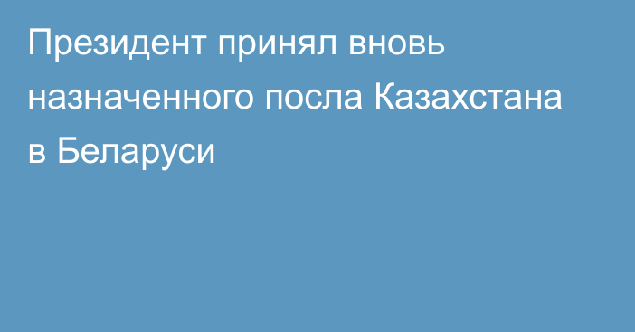 Президент принял вновь назначенного посла Казахстана в Беларуси