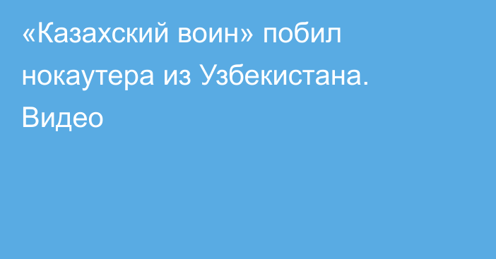 «Казахский воин» побил нокаутера из Узбекистана. Видео