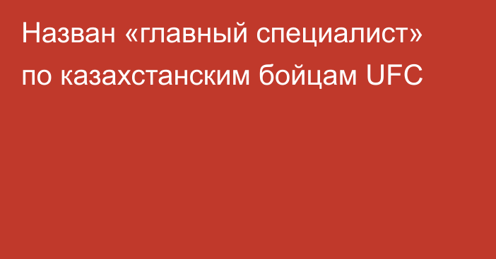 Назван «главный специалист» по казахстанским бойцам UFC