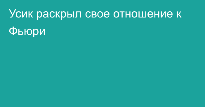 Усик раскрыл свое отношение к Фьюри