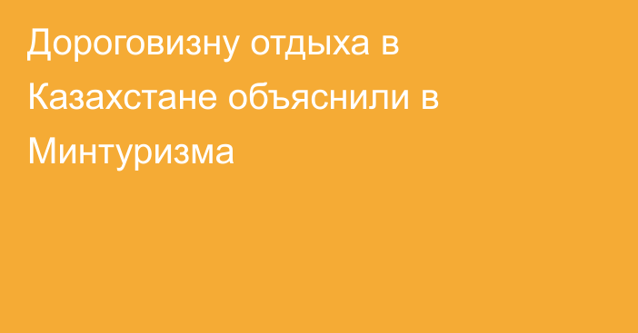 Дороговизну отдыха в Казахстане объяснили в Минтуризма