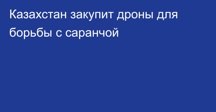 Казахстан закупит дроны для борьбы с саранчой